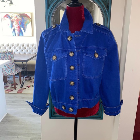 Free People Royal Blue Denim Jacket - Picture 2 of 4